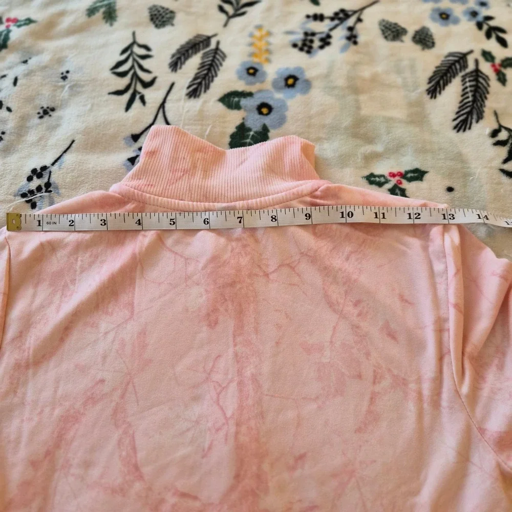NWOT Derek Heart Youth Girls Pink Tie Dye Marble Cropped Zip Up Track Jacket M
